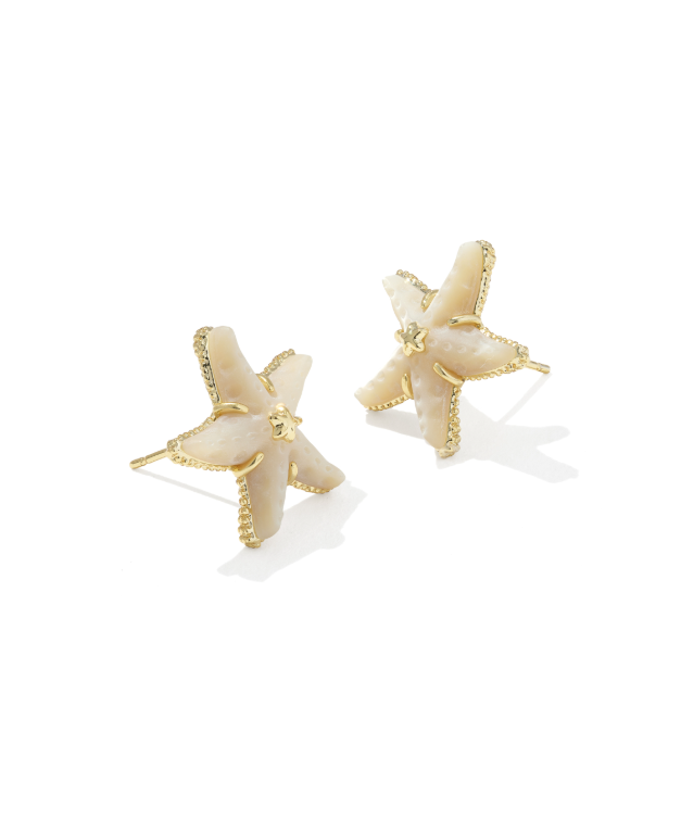 Gold Plated Parker Starfish Studs in Natural Mother of Pearl by Kendra Scott Main image
