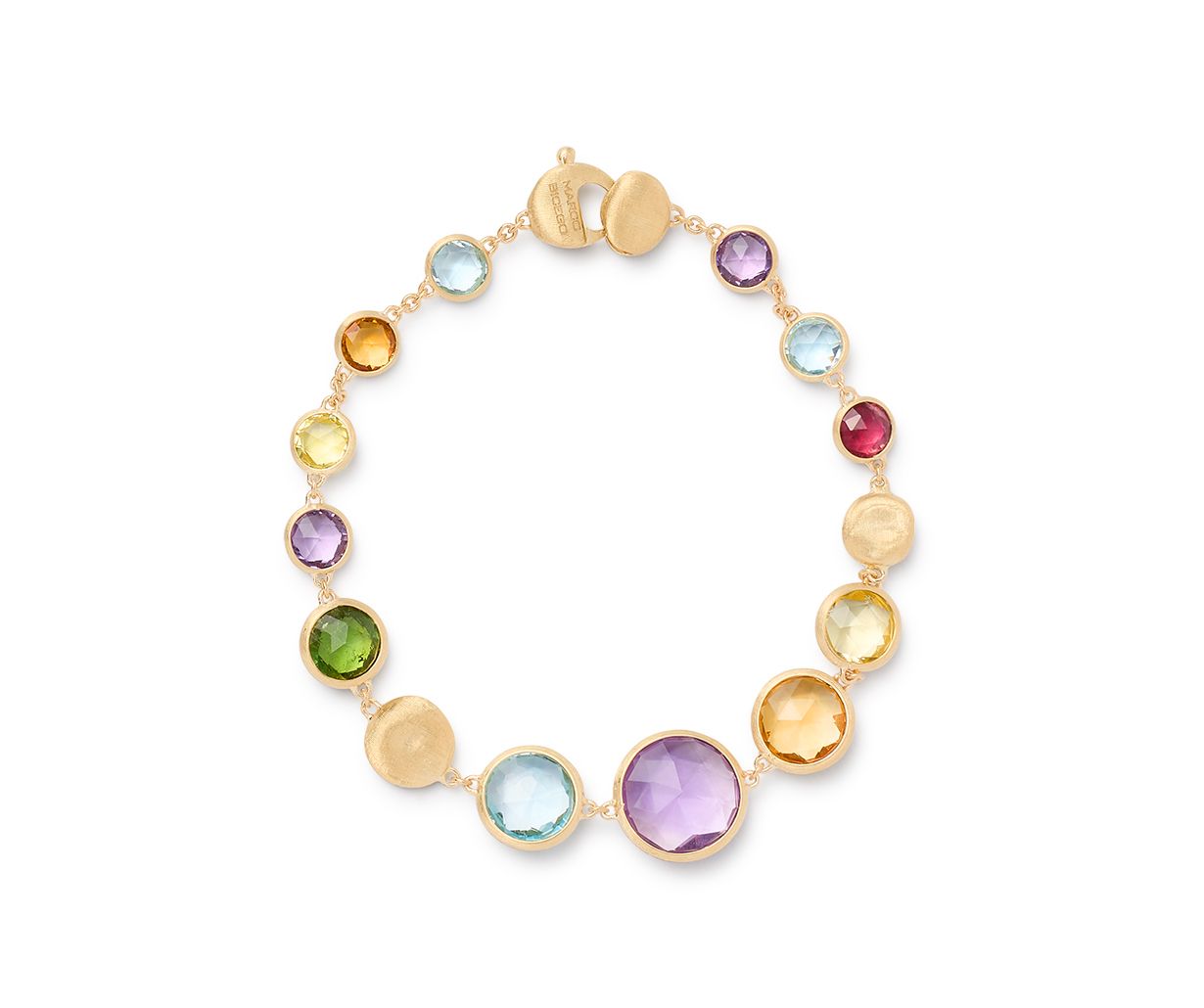 18K YG Jaipur Color Mixed Semi-Precious Graduated Gemstone Bracelet by Marco Bicego