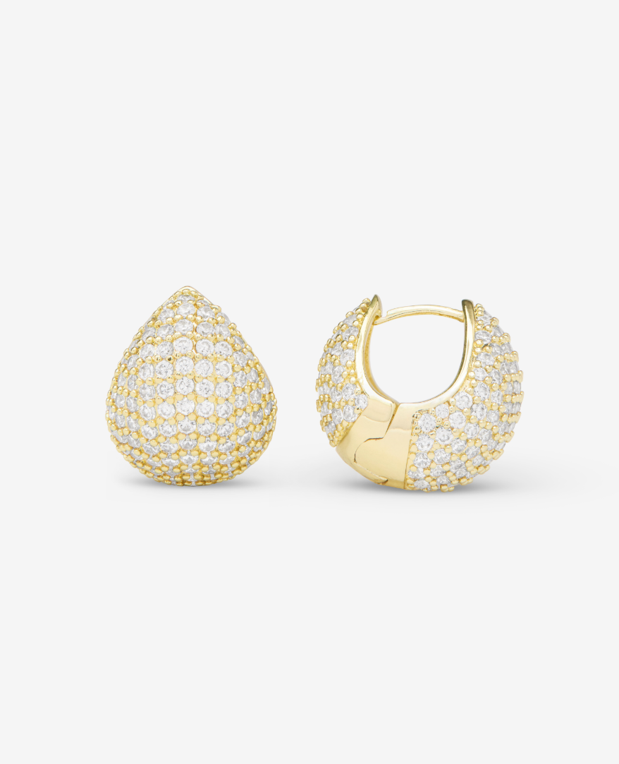 18K Gold Plated Norah Pave Earrings in White CZ by Melinda Maria Secondary image