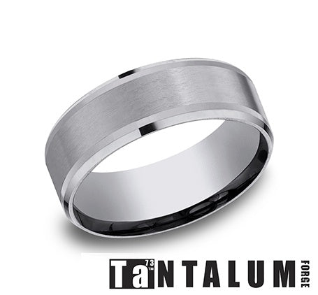 Tantalum "The Duke" Satin Center Wedding Band by Benchmark
