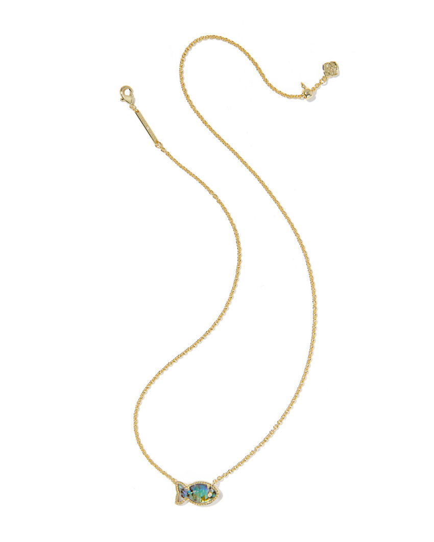 Gold Plated Parker Fish Pendant in Abalone Shell by Kendra Scott Main image