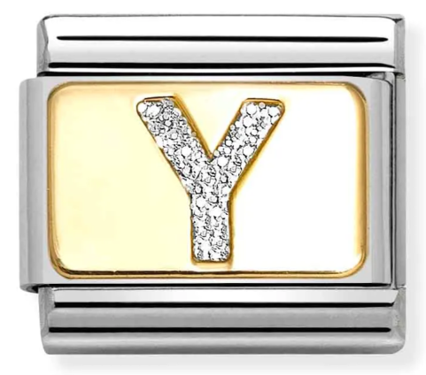 Sterling Silver & 18K Yellow Gold Letter Y Initial Charm Main image