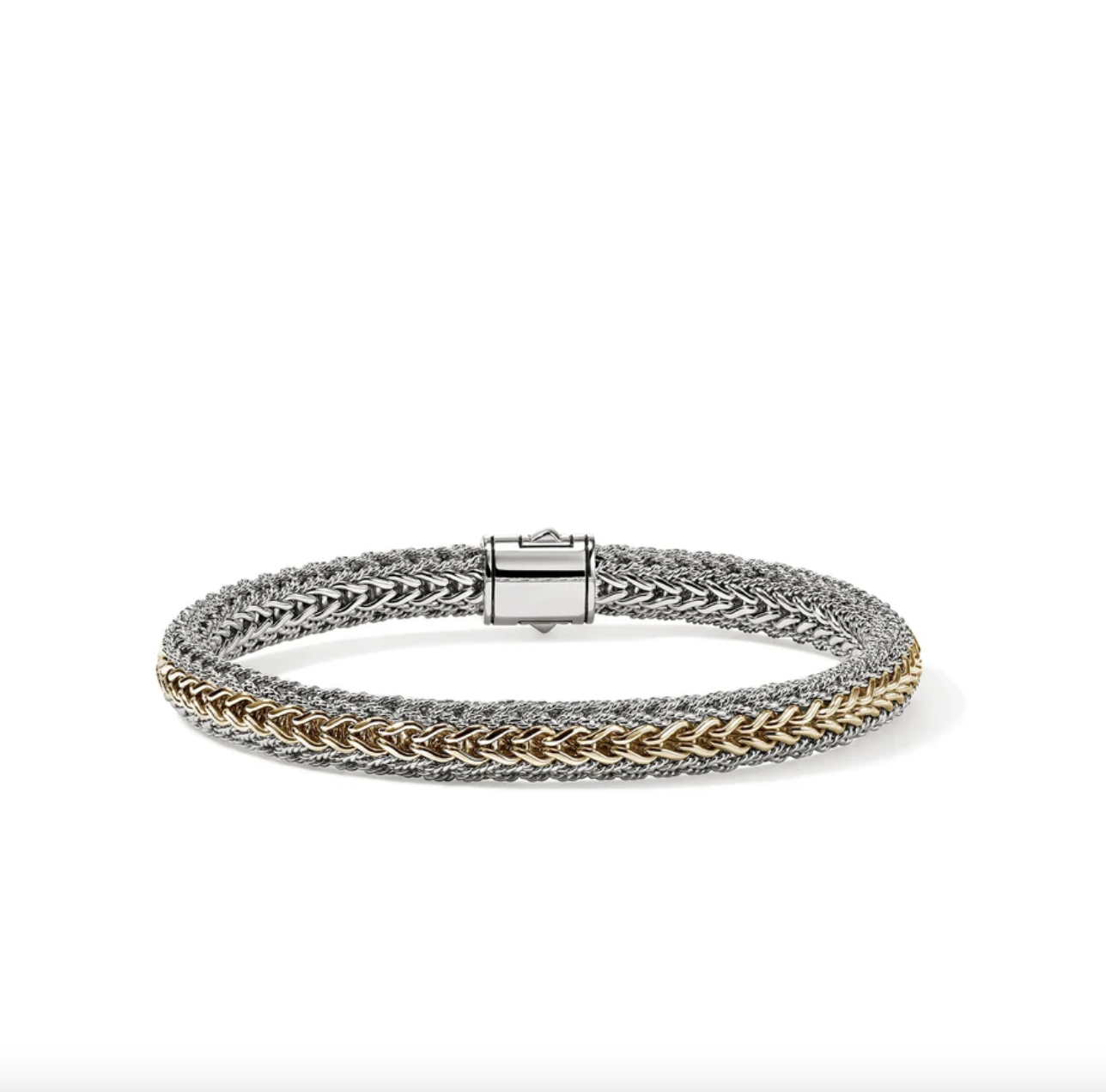 Sterling Silver & 14K Yellow Gold Icon 6.5mm Reversible Twisted Chain Bracelet by John Hardy