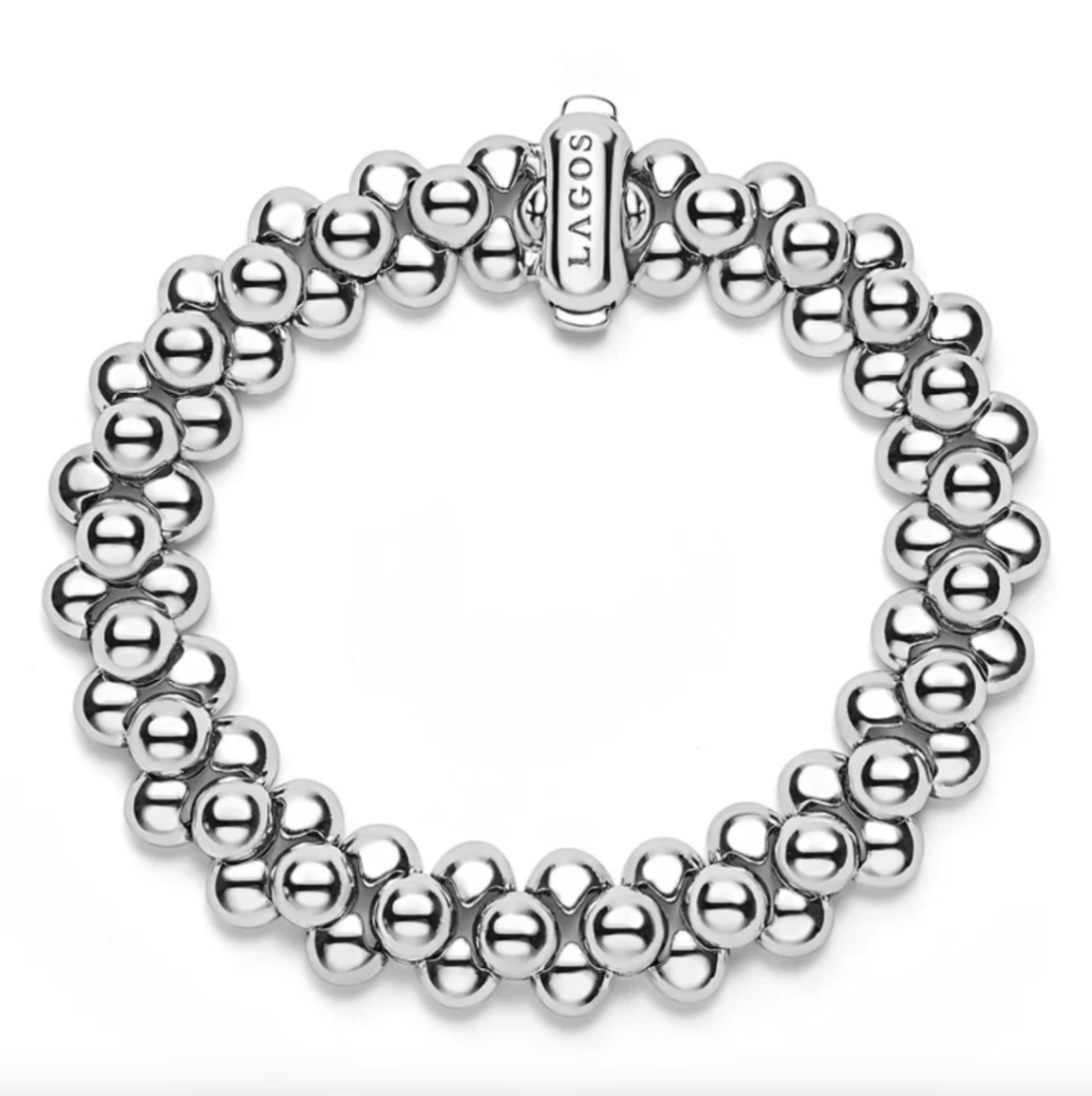 Sterling Silver Caviar Bubbly Beaded 3-Row Bracelet by LAGOS Main image