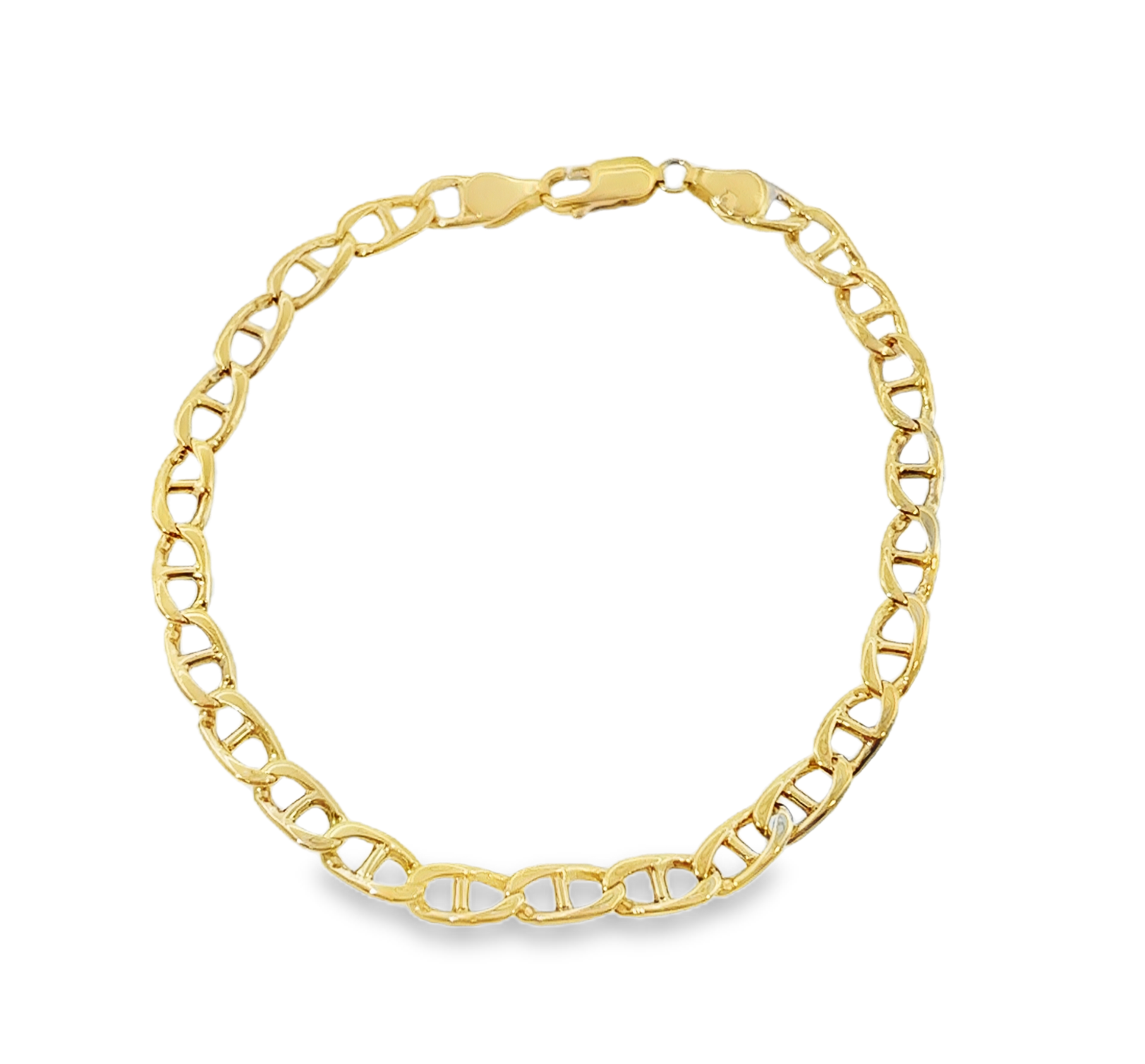 14K Yellow Gold Anchor Link Chain Bracelet