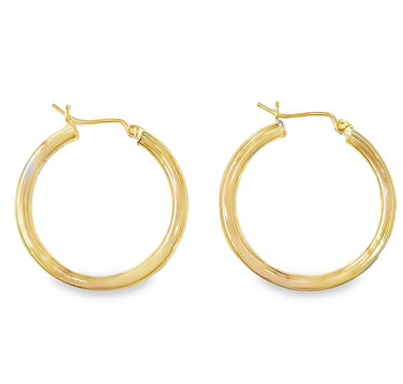 14K YG Tube Hoops *Estate Item Sold as is, Final Sale* Main image