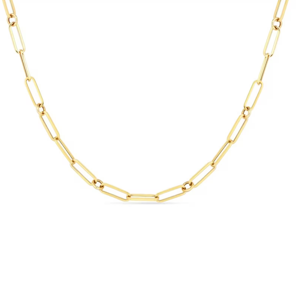 18K Yellow Gold 22" Paperclip Chain by Roberto Coin Main image