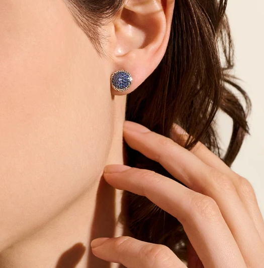Sterling Silver Essentials Pave Blue Sapphire Studs by John Hardy Secondary image