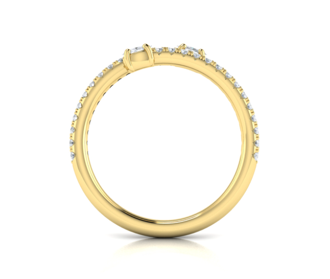 14K YG Diamond Spiral Stackable Band by Vlora