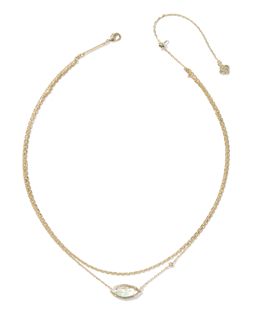 Gold Plated Ophelia Multi Strand Necklace in Iridescent Abalone by Kendra Scott Secondary image