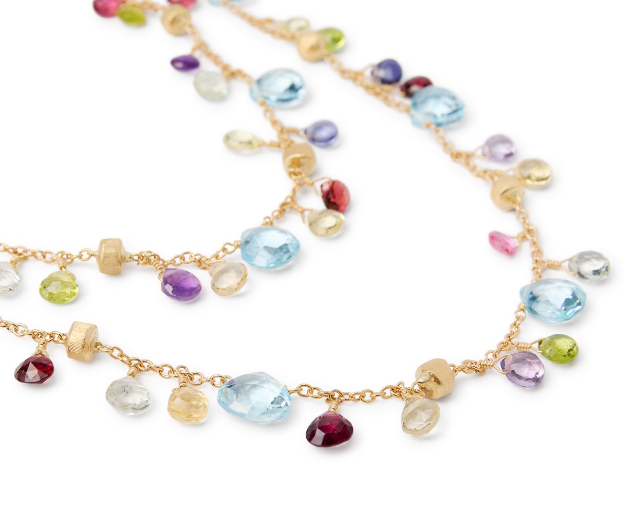 18K YG Paradise Long Semi-Precious Gemstone Necklace by Marco Bicego