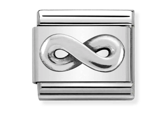 Stainless Steel & Sterling Silver Infinity Charm