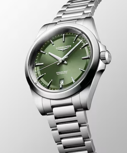Longines Conquest 38mm Watch with Sunray Green Dial