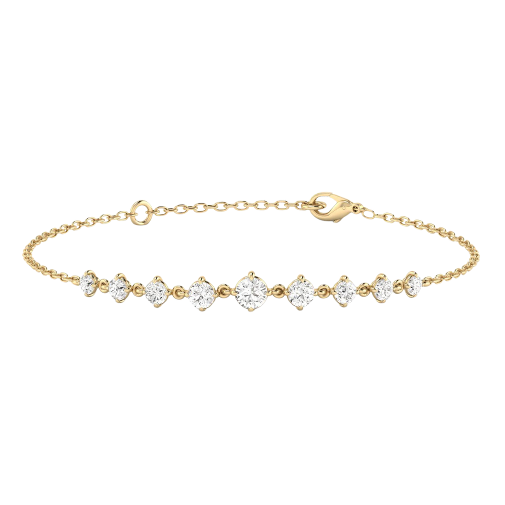 14K Yellow Gold Starlight Graduated Lab Diamond Chain Bracelet by Everlee Main image