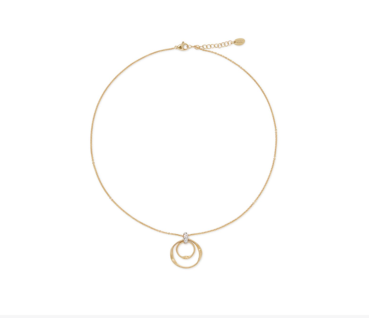 18K Yellow Gold Marrakech Double Circle Diamond Pendant Necklace by Marco Bicego Main image