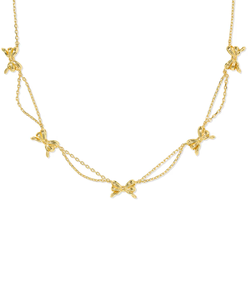 Gold Plated Bow Strand Necklace by Kendra Scott