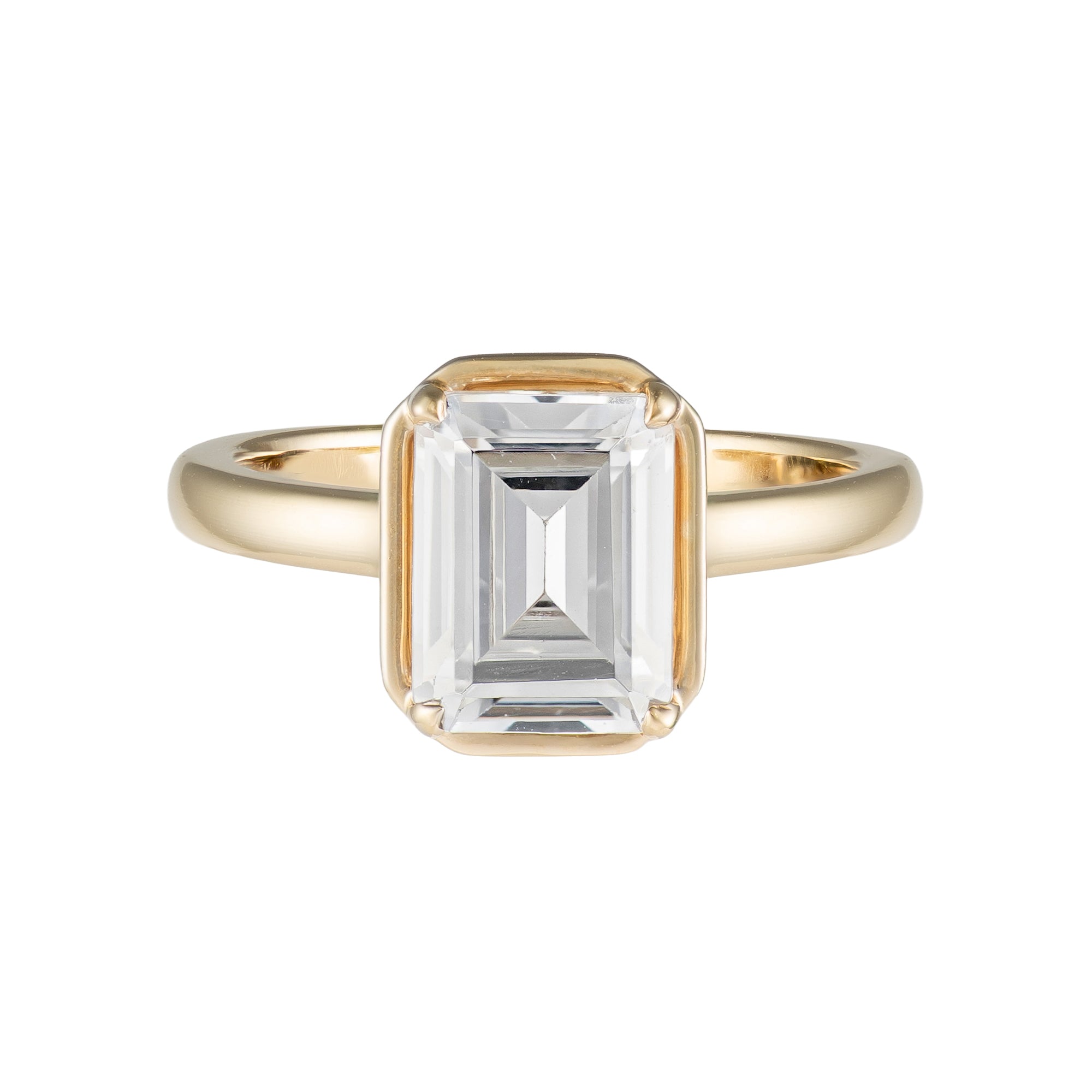 14K Yellow Gold Emerald Cut Bezel Frame Solitaire Semi-Mount by Imagine Bridal Main image