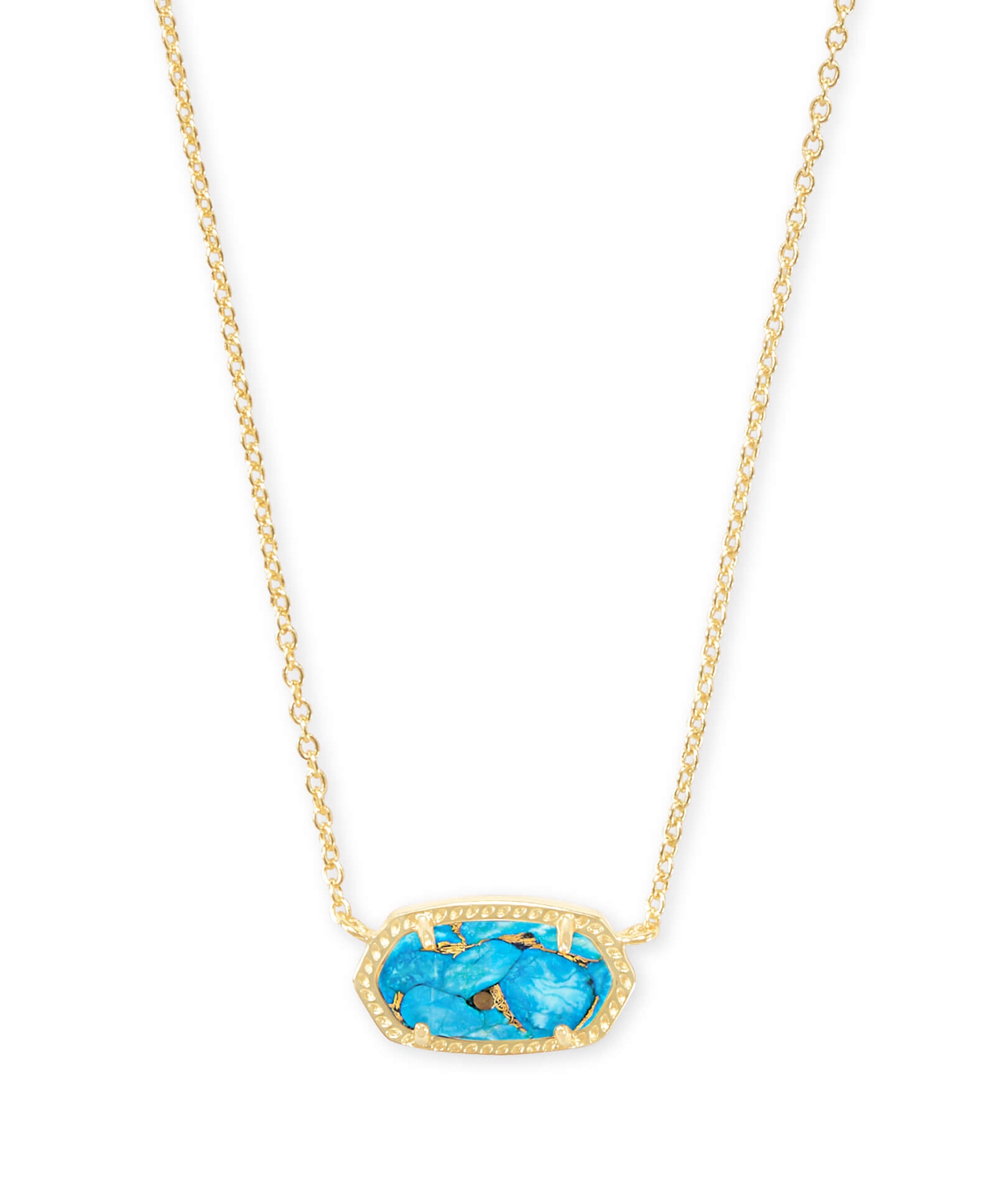 Elisa Gold Pendant Necklace In Bronze Veined Turquoise Magnesite by Kendra Scott (Gold Plated Over Brass) Main image