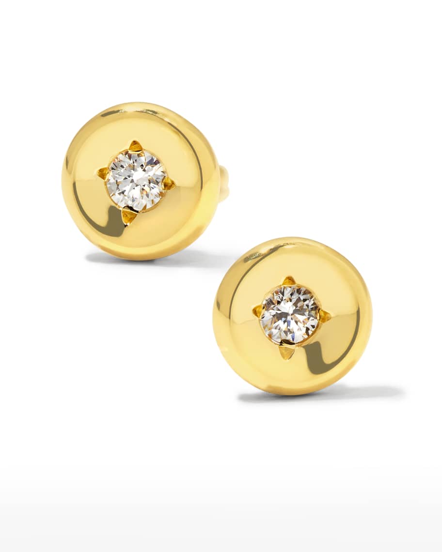 18K YG Tiny Treasure Diamond Stud Earrings by Roberto Coin