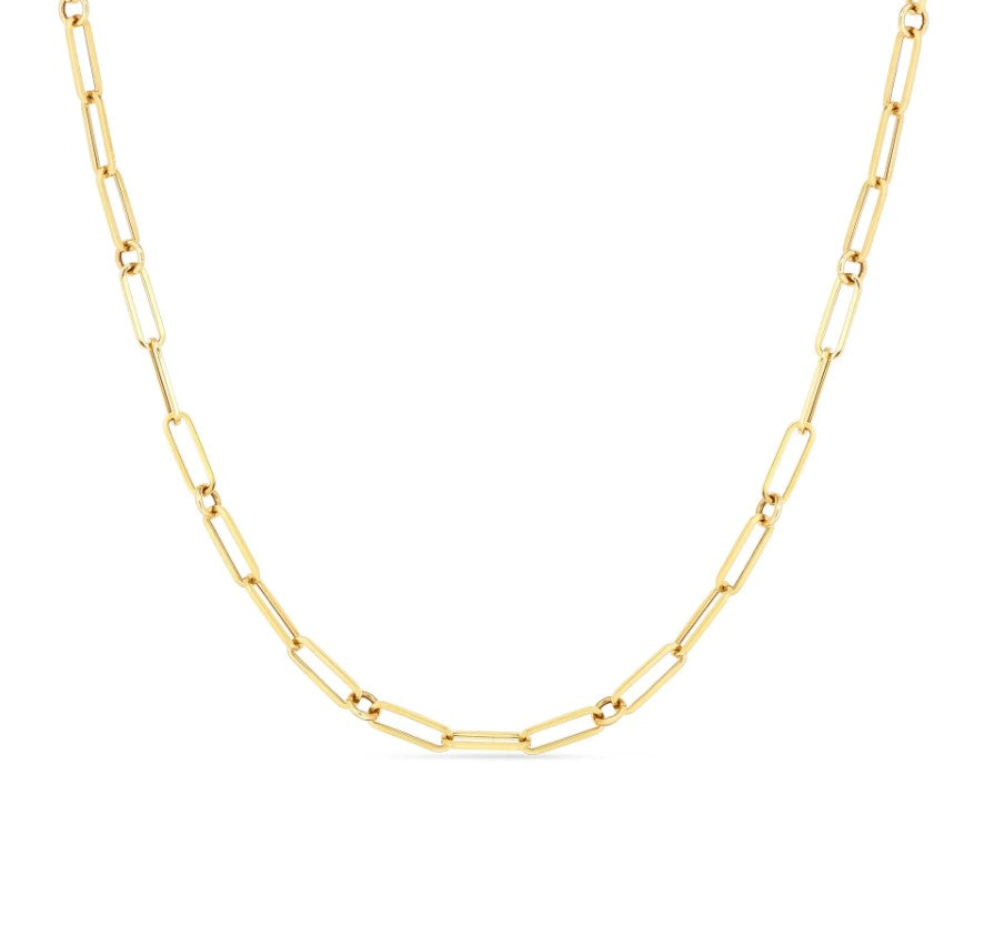 18K Yellow Gold 19" Paperclip Chain by Roberto Coin Main image