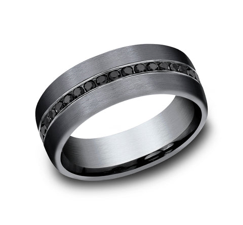 *THE EDISON 7.5mm-Tantalum Dark .40CTW Black Diamond by Benchmark Main image