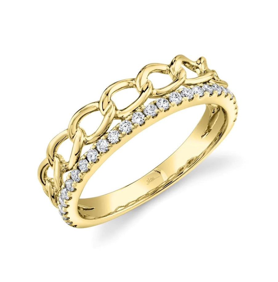 14K YG Diamond Link Stackable Ring by Shy Creation Main image