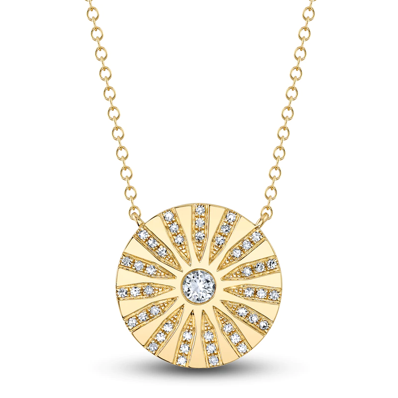 14K YG 1/5cttw Diamond Circle Necklace by Shy Creation Main image