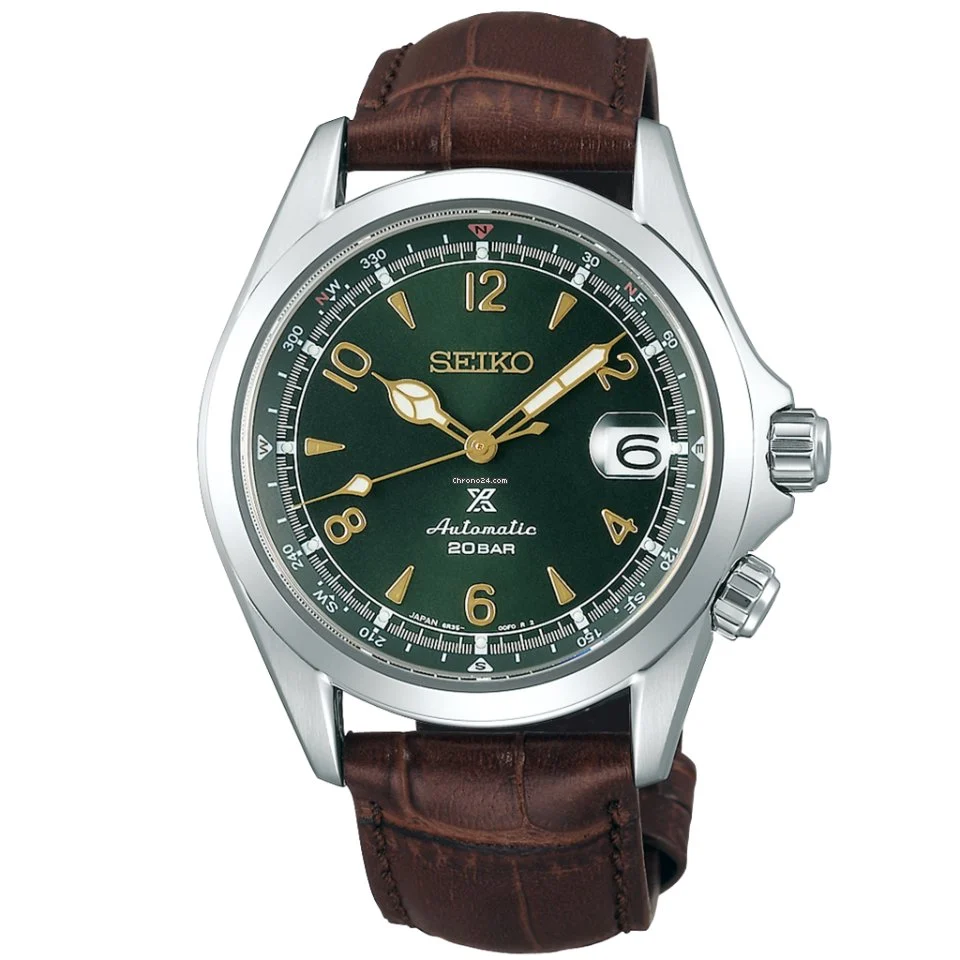 Seiko Prospex Luxe SS Alpinist Automatic Green Dial. SPB121