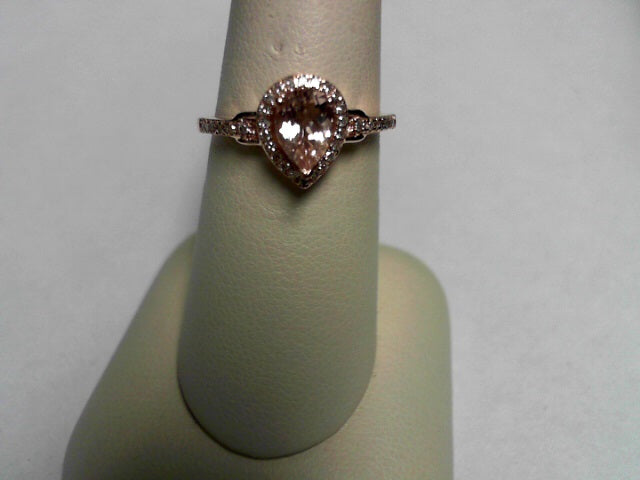 10K PG 7X5MM PS MORGANITE .15cttw DIA RING