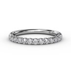 14K WG 1/4cttw Diamond Delicate Shared Prong Anniversary Band by Fana Main image
